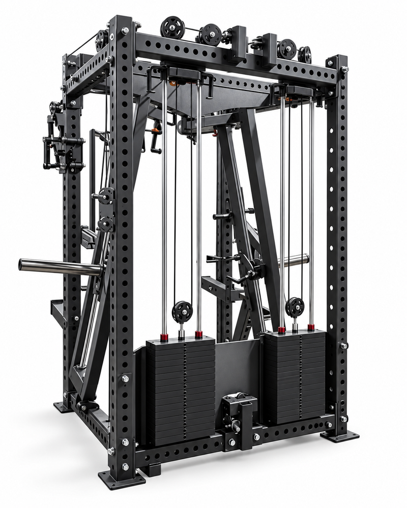 Load image into Gallery viewer, Heavy Duty All-in-One Smith Machine &amp; Functional Trainer – Dual 200 LB Weight Stacks
