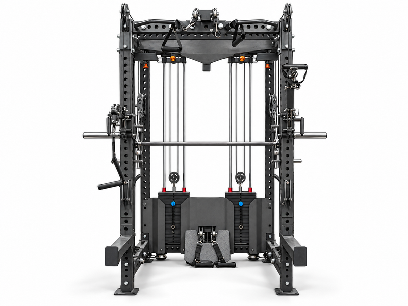 Load image into Gallery viewer, Heavy Duty All-in-One Smith Machine &amp; Functional Trainer – Dual 200 LB Weight Stacks
