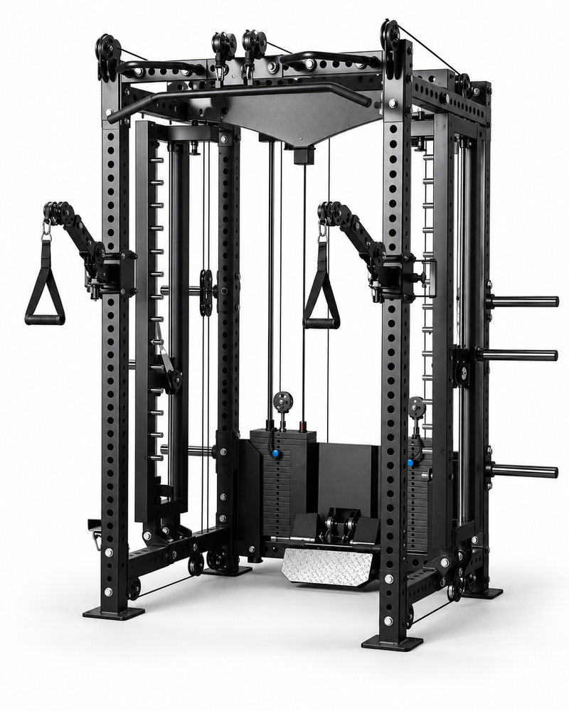 Load image into Gallery viewer, Heavy Duty All-in-One Smith Machine &amp; Functional Trainer – Dual 200 LB Weight Stacks
