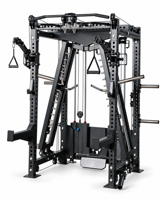 Heavy Duty All-in-One Smith Machine & Functional Trainer – Dual 200 LB Weight Stacks