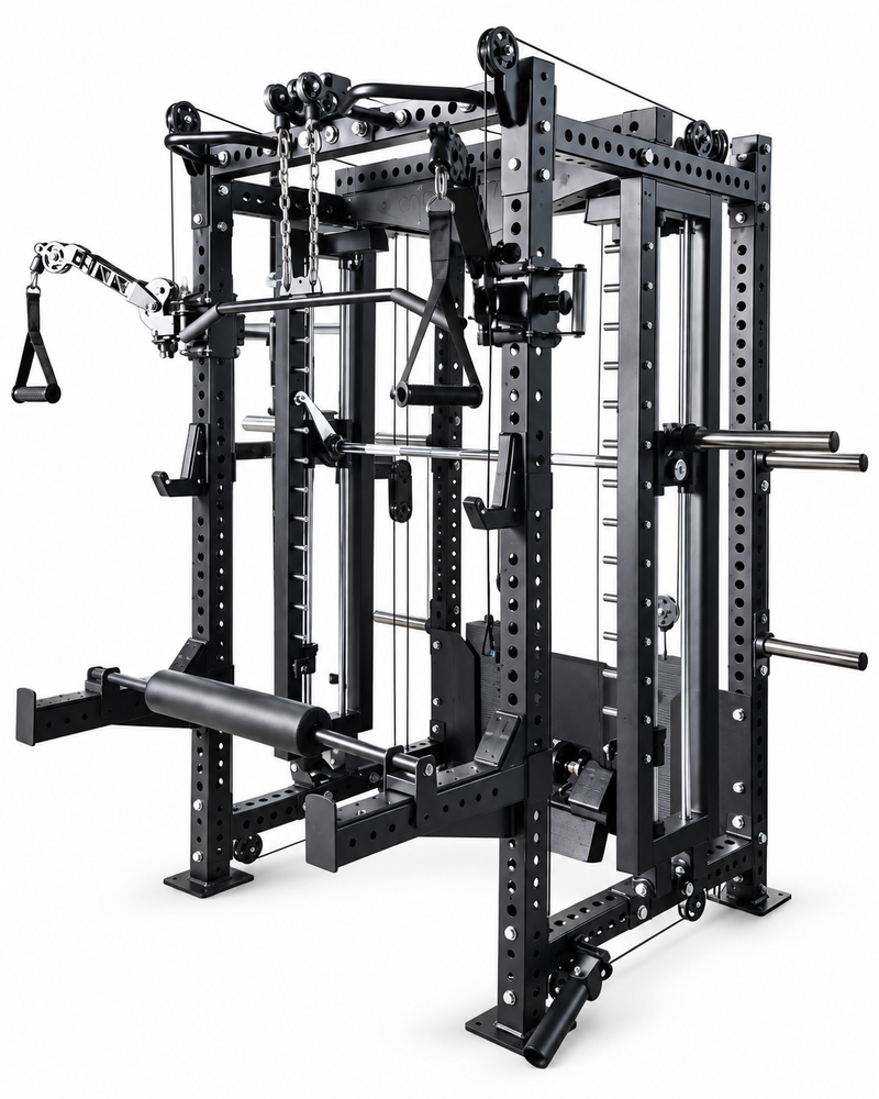 Load image into Gallery viewer, Heavy Duty All-in-One Smith Machine &amp; Functional Trainer – Dual 200 LB Weight Stacks
