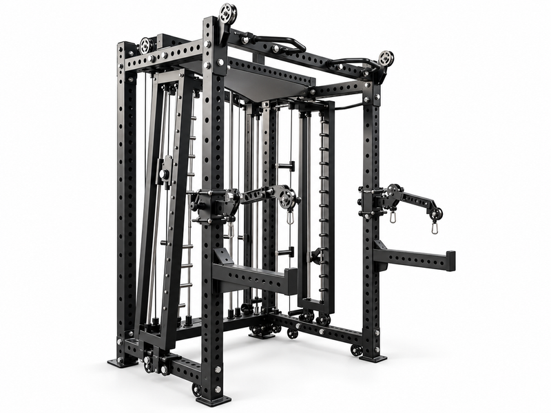Load image into Gallery viewer, Heavy Duty All-in-One Smith Machine &amp; Functional Trainer – Dual 200 LB Weight Stacks
