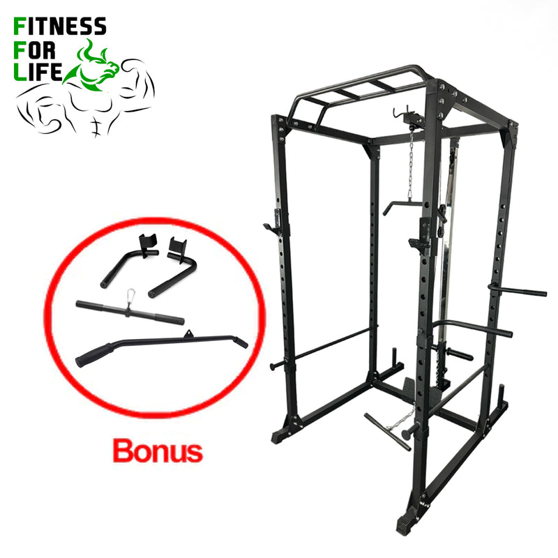 Load image into Gallery viewer, Power Rack Lat Pulldown Bundle (Metal plates)
