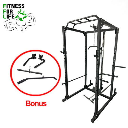 Power Rack Lat Pulldown Bundle (Metal plates)