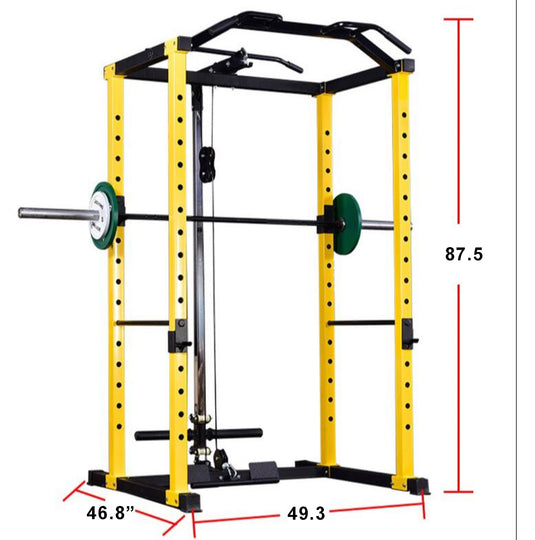 Power Rack + Pulley Bundle (Rubber plates)