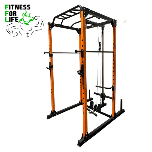 Power Rack + Pulley Bundle (Rubber plates)