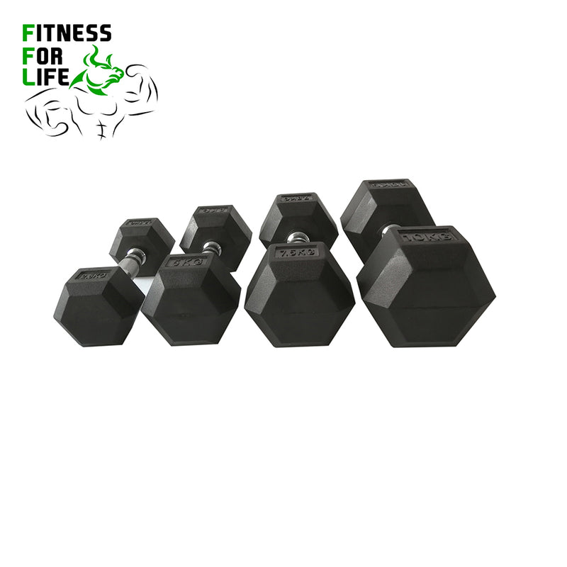 Load image into Gallery viewer, 380 lb HEX dumbbells set + rack
